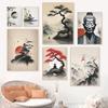 Pósteres Minimalistas Zen Japandi Impresiones de Arte Japonés con Tinta sobre Papel Pintura en Lienzo Imágenes de Arte de Pared Decoración Moderna de Moda para el Hogar