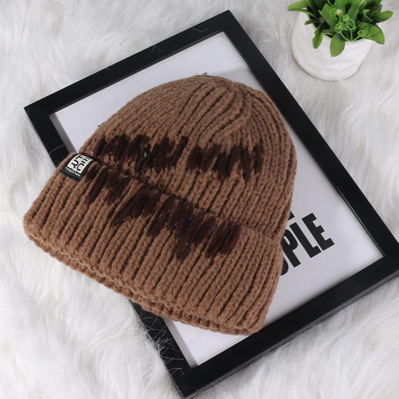 Autumn and Winter New Korean Style Line Hat for Women Versatile Warm Knitted Hat for Students  Face Showing  Small Ear Protection  Cold Hat for Men