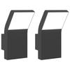 VidaXL Appliques murales LED d'extérieur 2 pcs noir, éclairage mural LED d'extérieur, lampe murale de jardin, applique 4006269