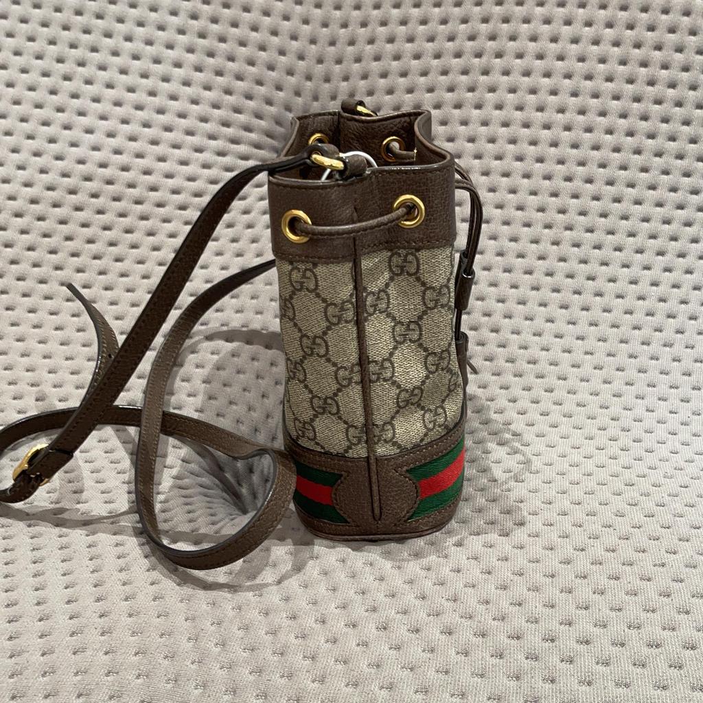 [Pre-Owned] Gucci Ophidia Mini Bucket Bag 'Beige/Ebony' - Very Good #11C711R
