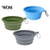 Dog Water Bowl Foldable Bowl, Collapsible Cat with Carabiner, Portable Pet Silicone for Dogs Cats Travel Camping Paw Shape