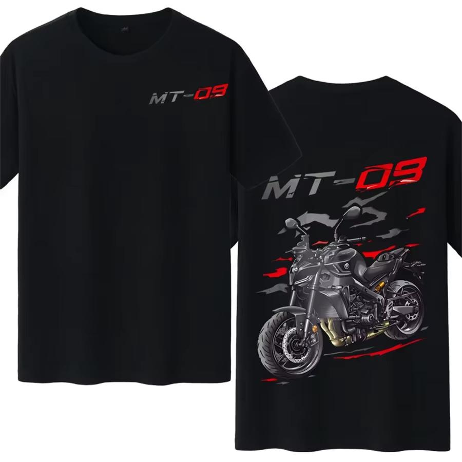 

MT-09 Motorcycle Rider Cotton Printed T-shirt Men s Women s Short Sleeves Vintage Casual Cotton Loose Graphic T-shirt L
