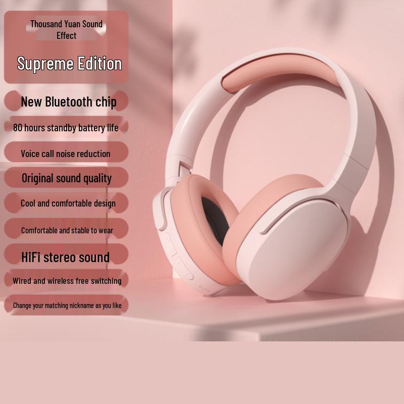 2025 New Model Wireless Over-Ear Bluetooth Noise-Cancelling Headphones for Gaming and Sports