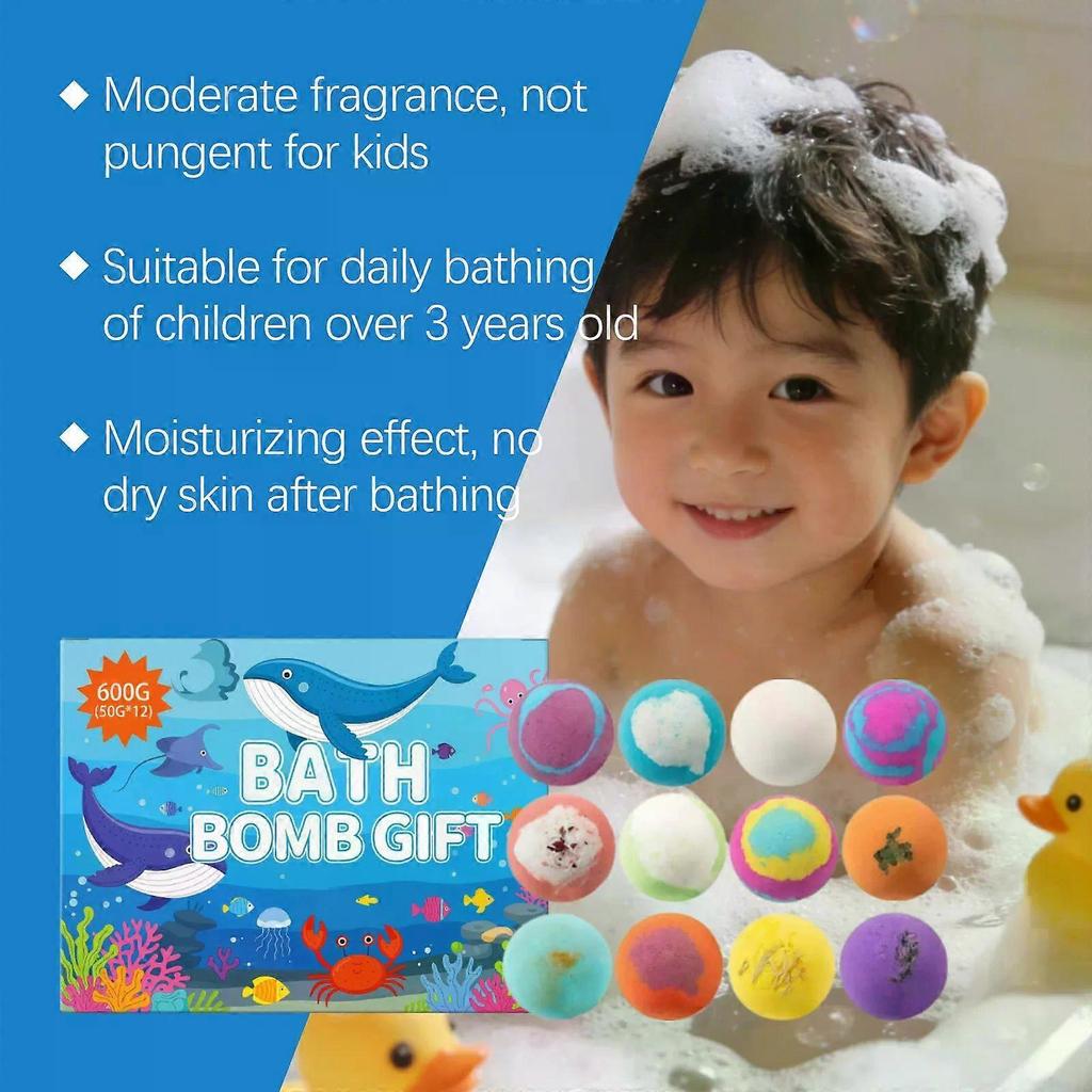 Bath Bombs with Surprise Toys Inside for Kids Gift 12 Pack Easter Egg Natural Rainbow Baths Bombs Ocean Theme Mega Foaming Bubbles Organic Essentials 