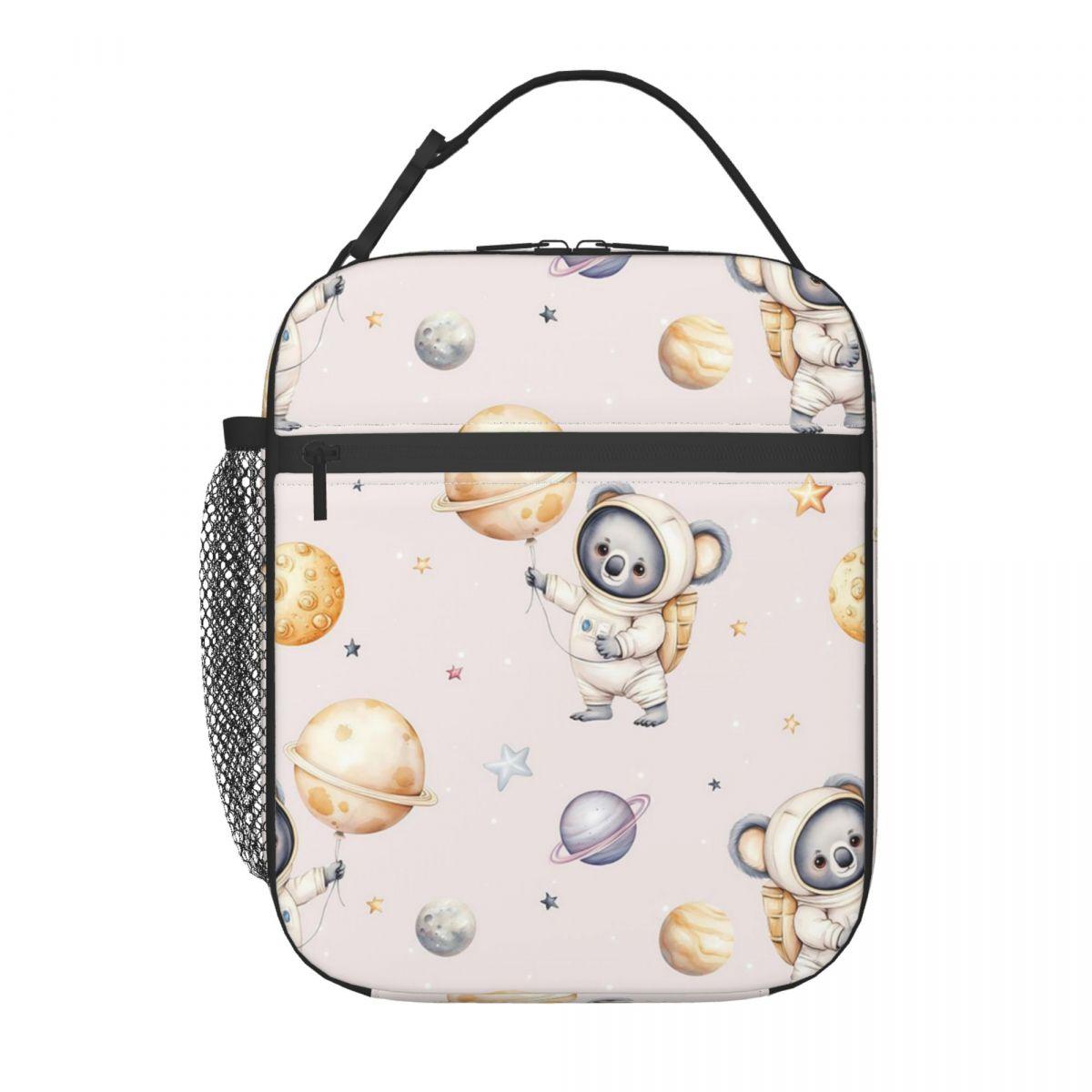 

Cute Space Koalas Pattern Insulated Lunch Bag for Women Children Portable Food Boxes Thermal Lunch Box Tote One Size