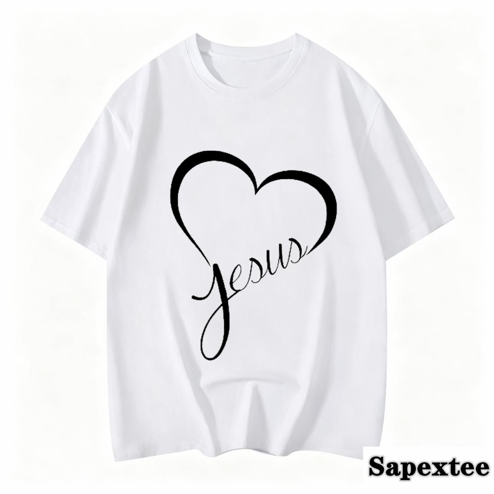 New Hot Christianity Jesus Love Print TShirts Unisex Summer Casual TShirts O Neck ShortSleeved TShirts Fashion Shirts Tee