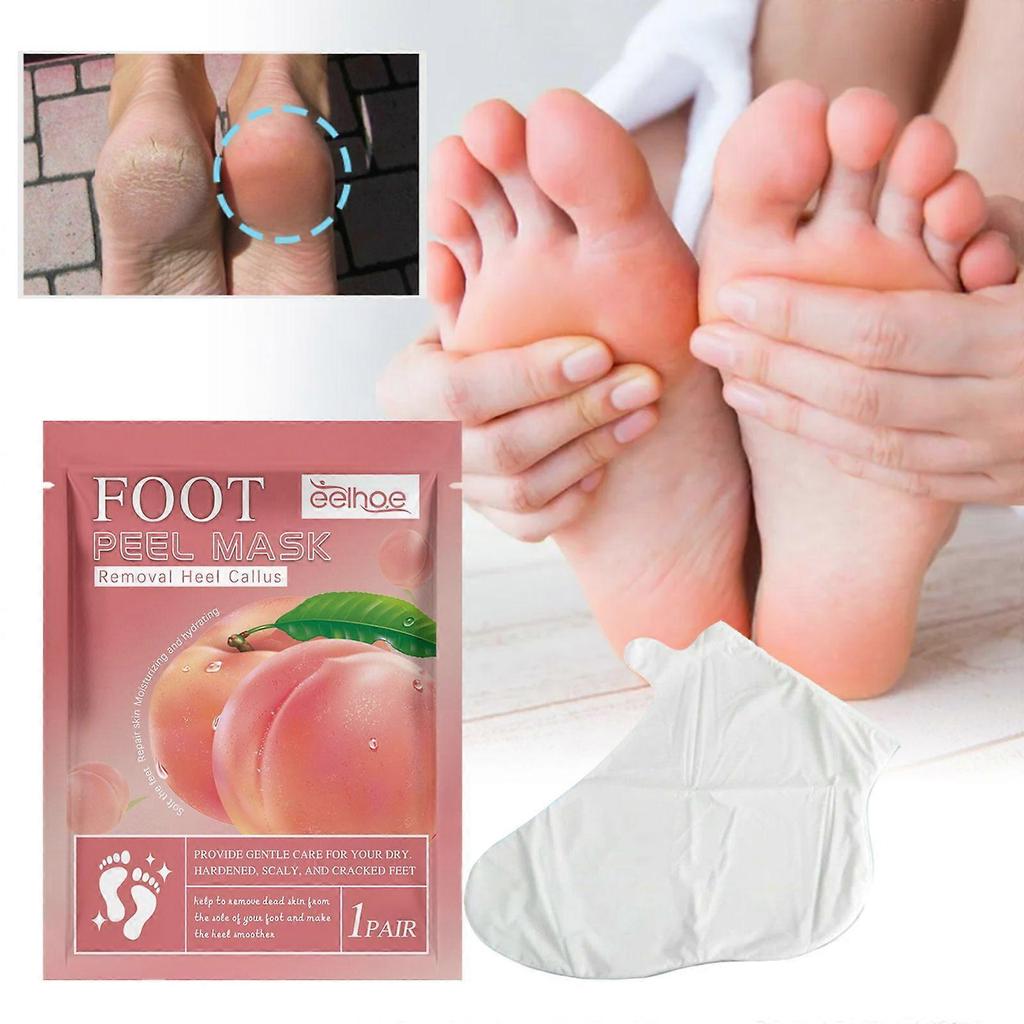 Eelhoe Peach Foot Mask Is A Foot Mask That Moisturizes, Hydrates, Smoothens And Rejuvenates The Skin, Prevents Dryness And Cracking, And Removes Dead