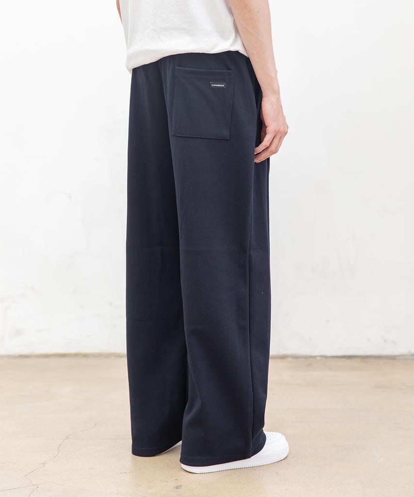 CHAMBROS Point Logo Pintuck Wide Sweatpants [Navy]