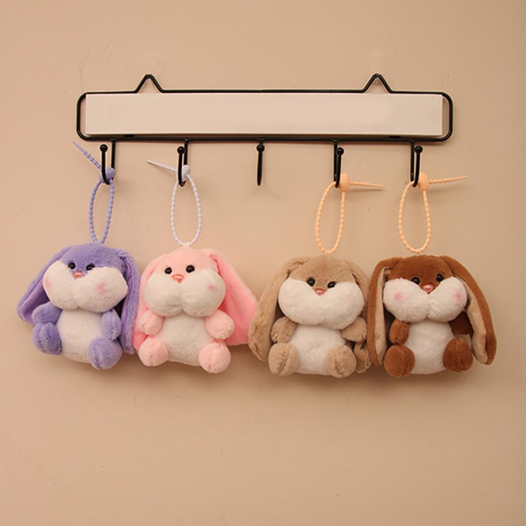 Fashionable Rabbit Shaped Keyring Long Eared Plush Bunnys Bag Pendant Keychain Handbag Accessory for Animal Lovers