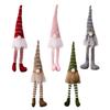 Christmas Decorations Striped Knitted Hat Rudolph Reindeer Hanging Legs Faceless Doll Dwarf Figurine for Home Holiday Decor