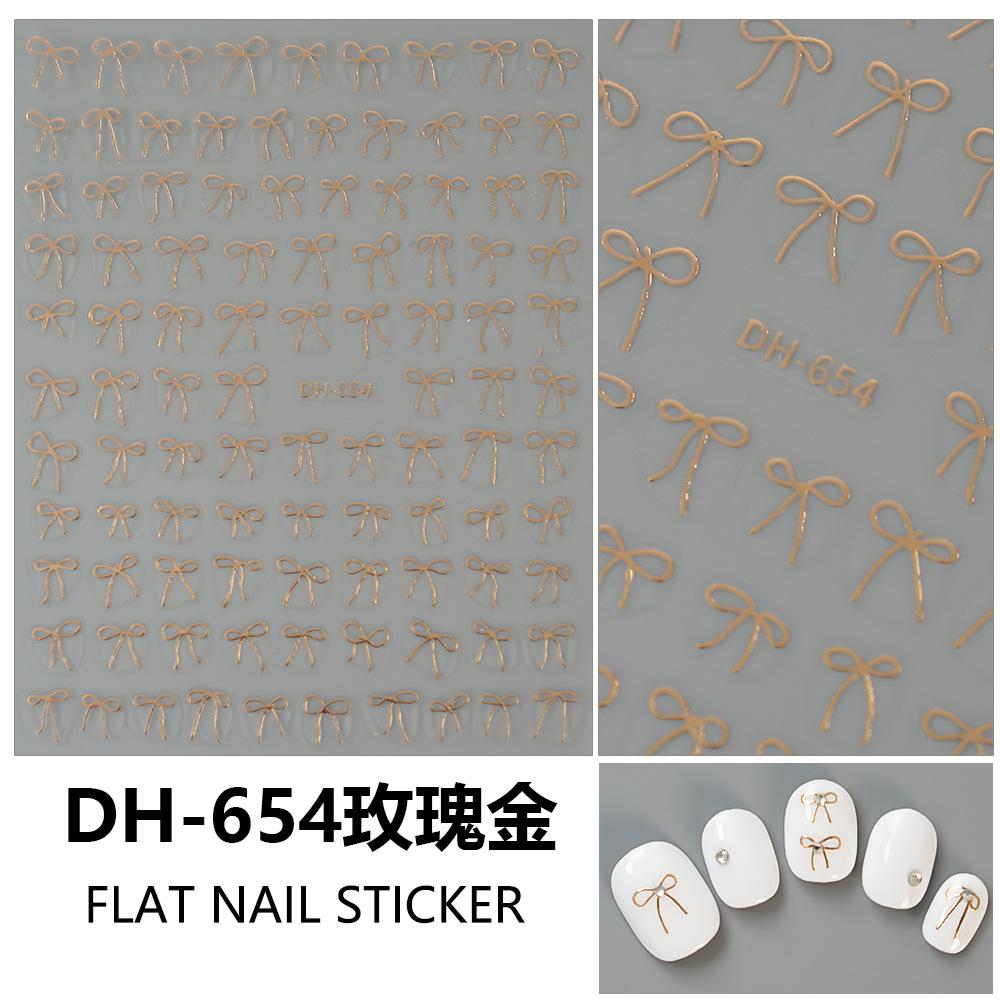 

Valentine S Day 3D Bow Nail Stickers French Minimalist Red Bowknot Designs Self-Adhesive Decals For Diy Nail Decorations (As shown-20040)-