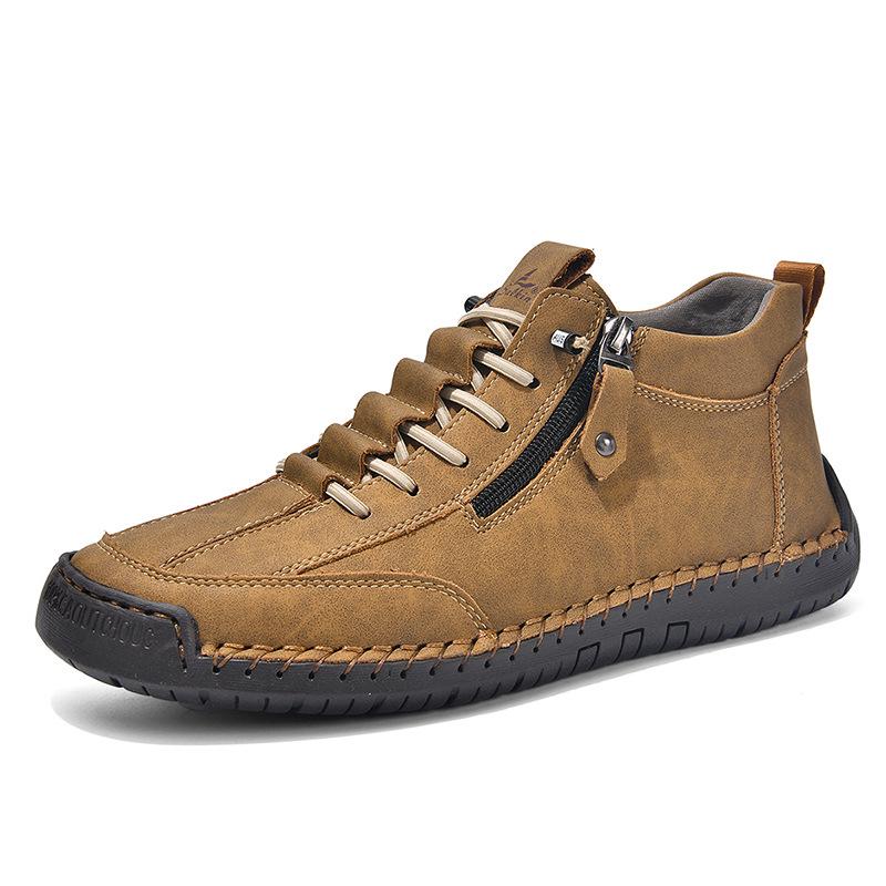 Men's Retro High-Top Casual Leather Shoes - Outdoor Style