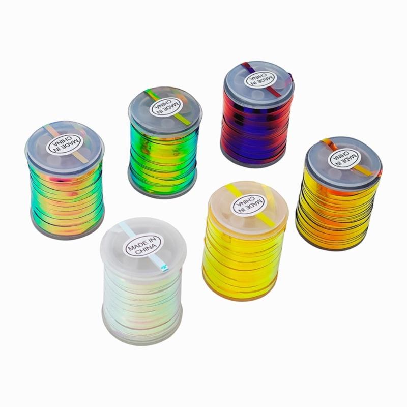 6 Spool Multiple Color Fly Tying Wire Accessories Tinsel Flash Line for Fly Making Fly Flash Tinsel Thread