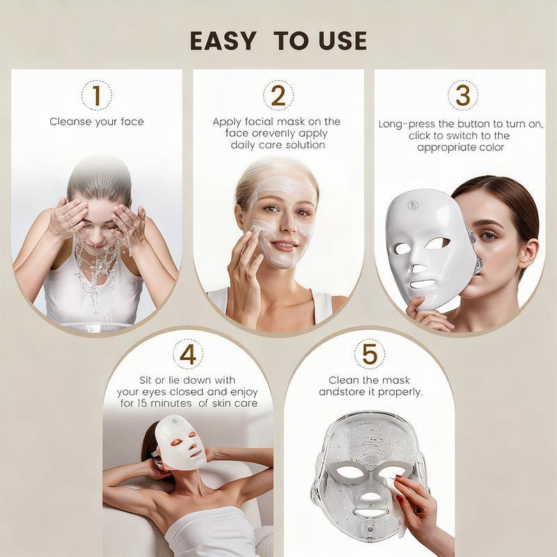 Custom Silicone LED Light Therapy Facial Mask with Infrared & Multi-Wavelength Technology for Skincare