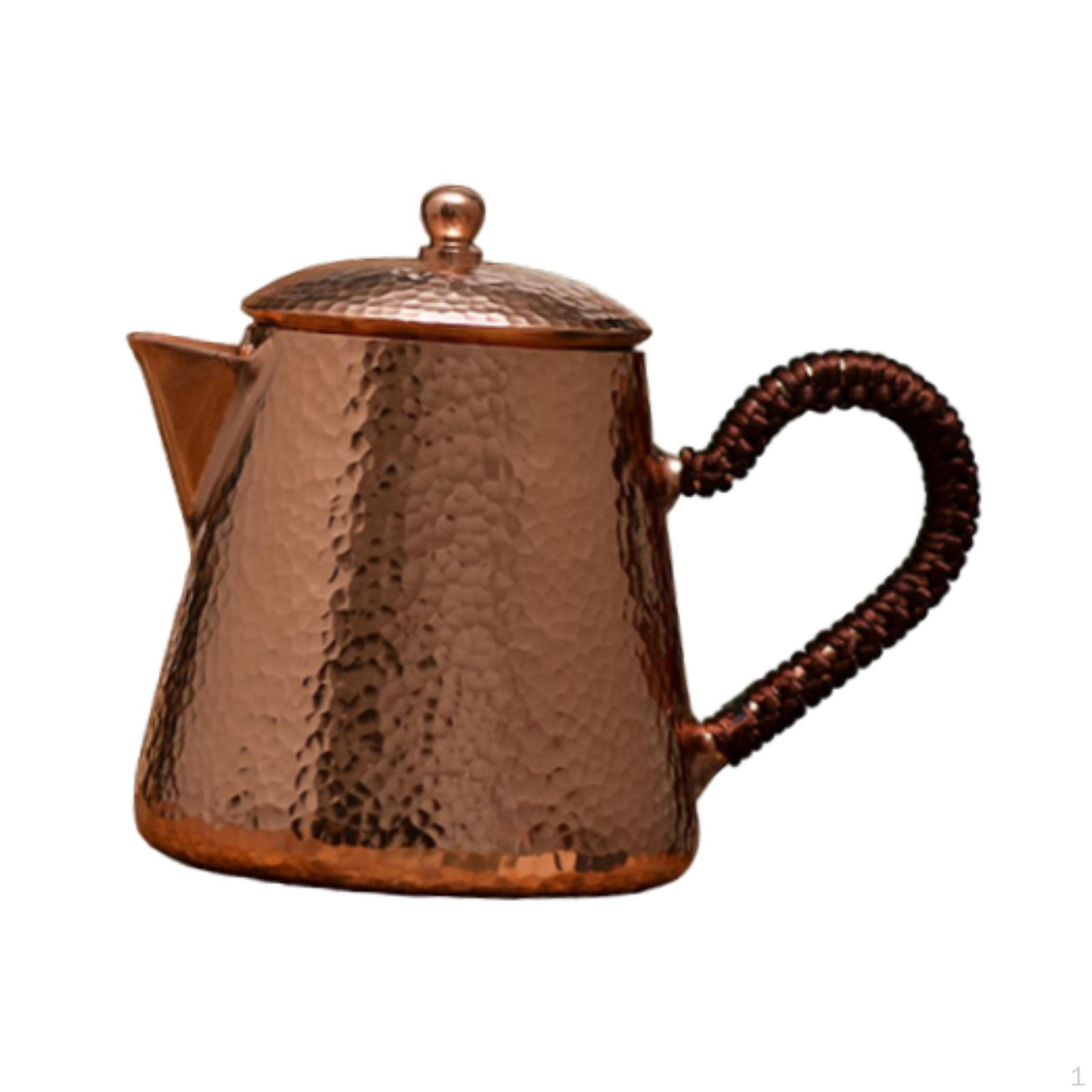 

Copper Tea Cup Coffee Mug Comfortable Handle Thickened Teacup Handmade for Household Cafe B