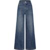 JZ-AnnaCoe Elastic Meteor Hot Drill Wide-Leg Jeans for Women