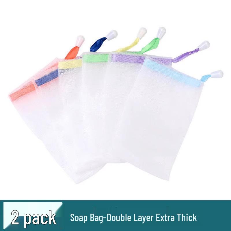 Double Layer Mesh Soap Bag Facial Cleanser Foaming Net Washcloth