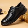 Casual leather shoes men's 2025 new formal business leather shoes fashionable and versatile middle-aged and elderly fathers warm and velvet men's shoe
