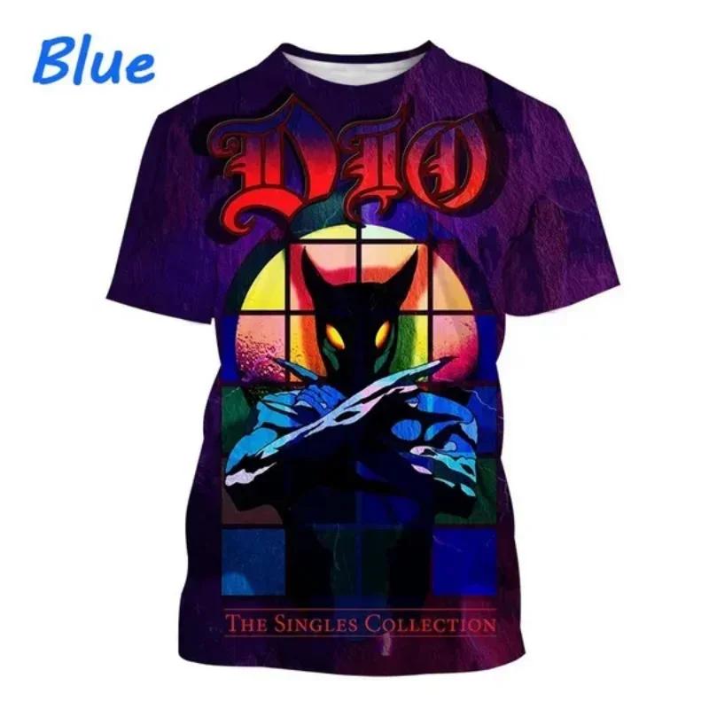 Móda Pánské Oblečení Nové Dio Band 3D Potisk Tričko Personalizovaný Hip-hop Rock Styl Harajuku Street Unisex Oversized Tričko Topy