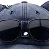 Cat Ear Trucker Hat Hat, Baseball Cap with Detachable Sunglasses, Funny Aviator Style Adjustable Pilot for Outdoor Travel UV Protection Sun Sunglasses