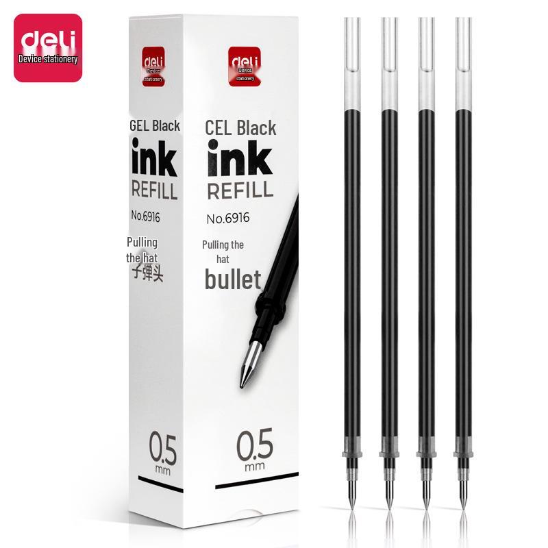 Deli 6916 Bullet Tip Ballpoint Pen Refill, Pull-off Cap, Compatible with 0.5mm Neutral Pens