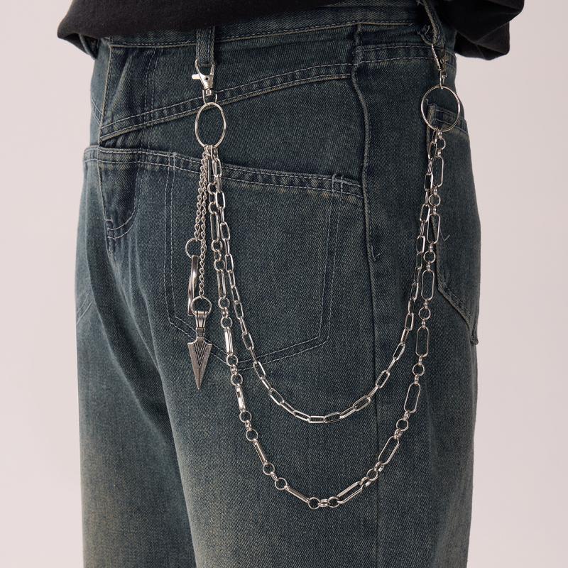 Personalized Punk Pendant Pants Chain For Women Men Fashion Metal Geometric Hollow Jeans Chain Body Jewelry Accessories