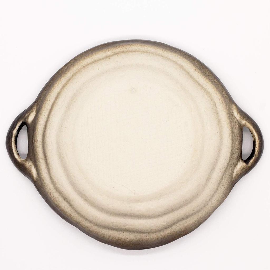 Mino ware handmade bowl, approx. 26 x 21 x 6 cm, Shinkai glaze, made in Japan 508-15