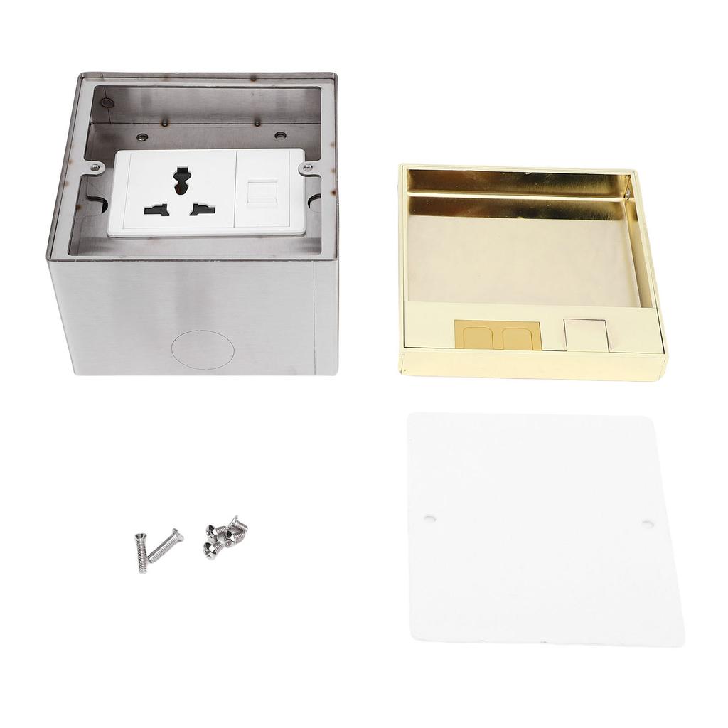 4000W Recessed Floor Socket 3 Prong and Net Port Embedded Concealed Floor Outlet for Shopping Malls Home Decoration