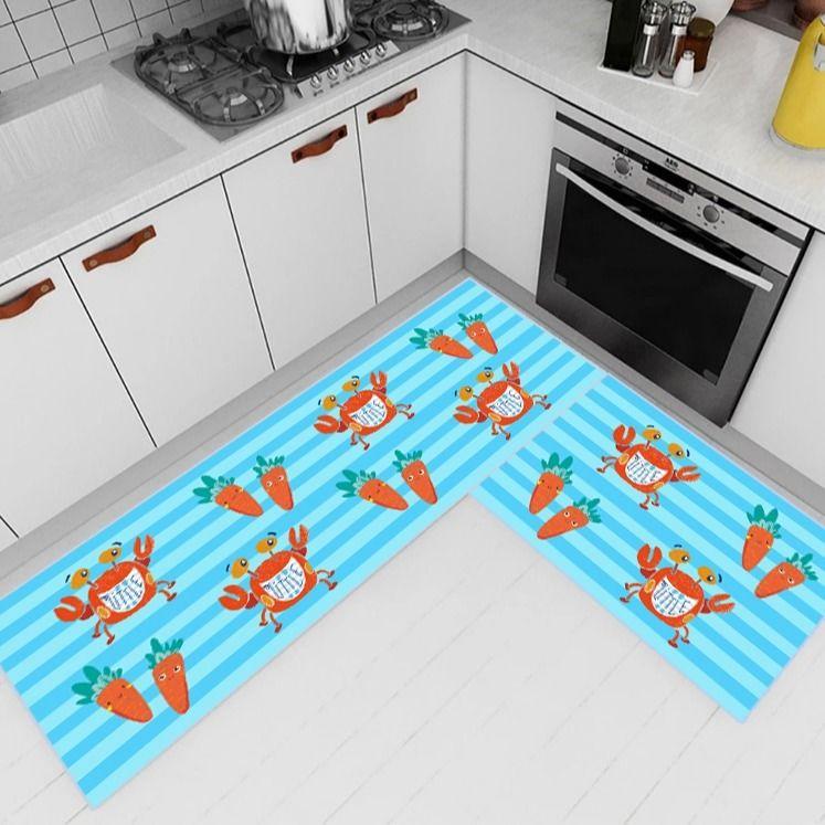 Home Kitchen Floor Mat Anti Slip Water Absorbing Entrance Door Floor Mat Bathroom and Toilet Floor Mat