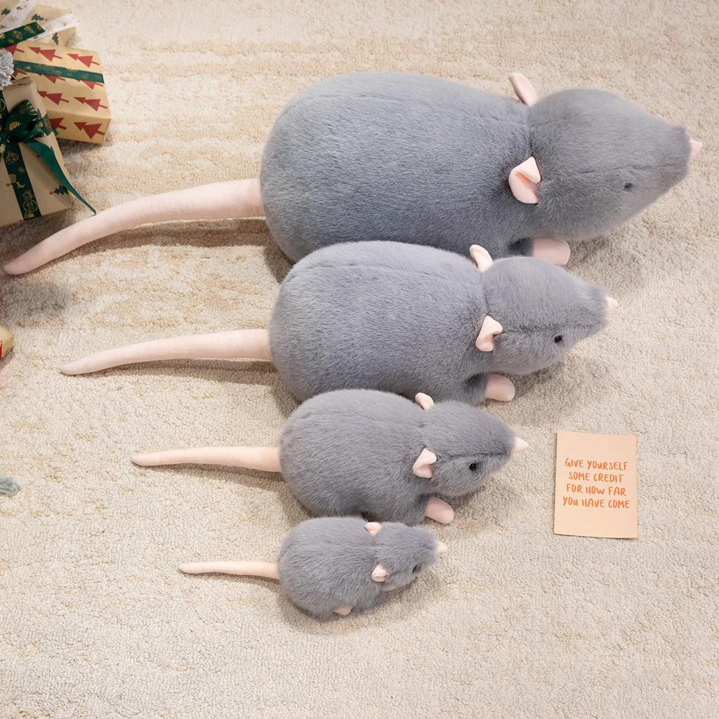 30-100 cm Peluche Super Morbido Simulazione di Topo Bambola Ripiena Animale Realistico Giocattolo per Bambini Taglia Grande Topo Ripieno Mascotte Regalo