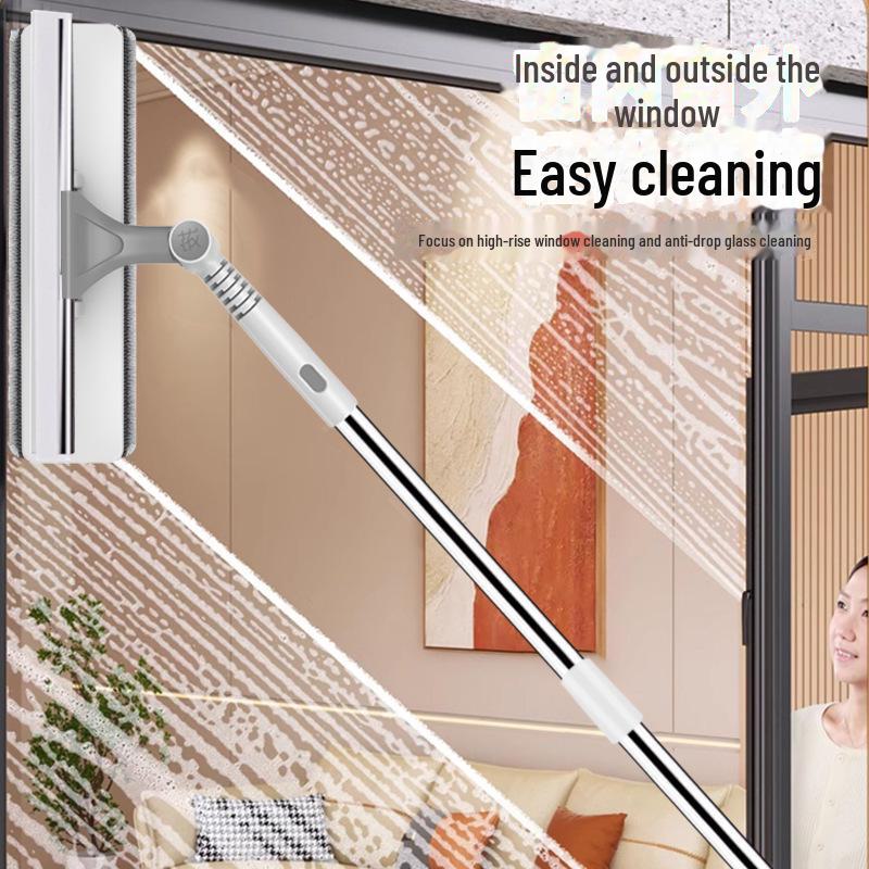 Telescopic Double-Sided Glass Cleaner for High-Rise Windows - Professional Household Tool