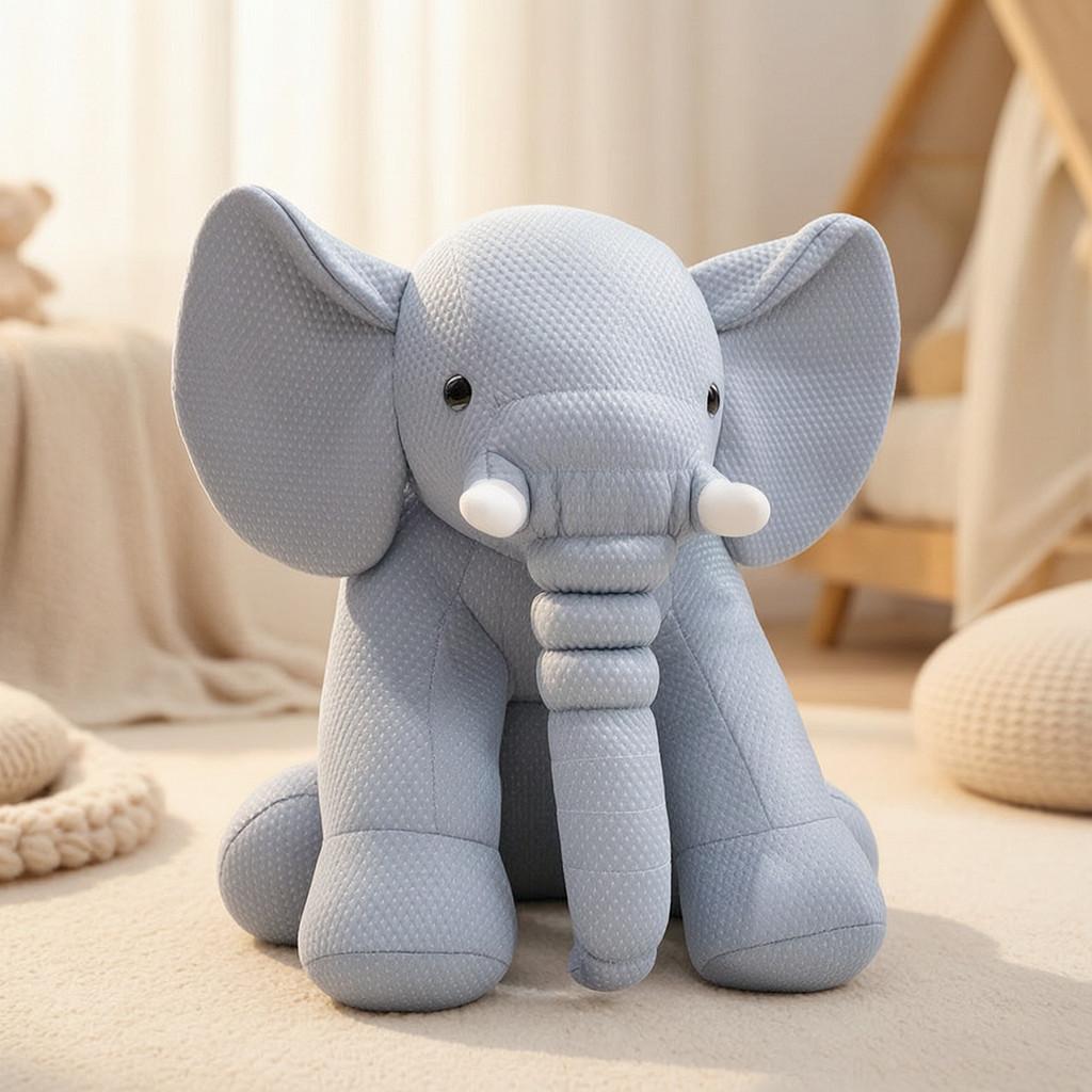 Plush Elephant Toy With Pp Cotton Filling For Kids Baby Sleep Comfort