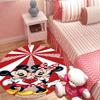 Minnie and Mickey Mouse print round rug, Valentine's Day, anniversary floor decoration, wedding room rug
