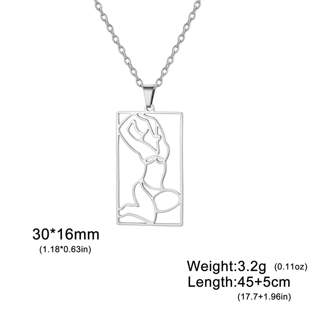 My Shape Shapely Beauty Women Necklaces Charming Pictorial Girl Pendants Pendants Neck Chain Stainless Steel Fashion Jewelry