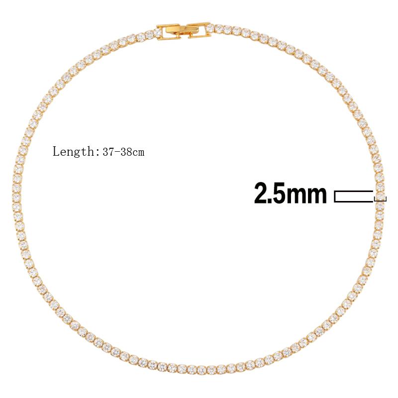 Mix Fashion Summer Colorful Rainbow Women Girl Jewelry 5A Cubic Zirconia Delicate Gold Filled Charm Tennis Chain Necklaces