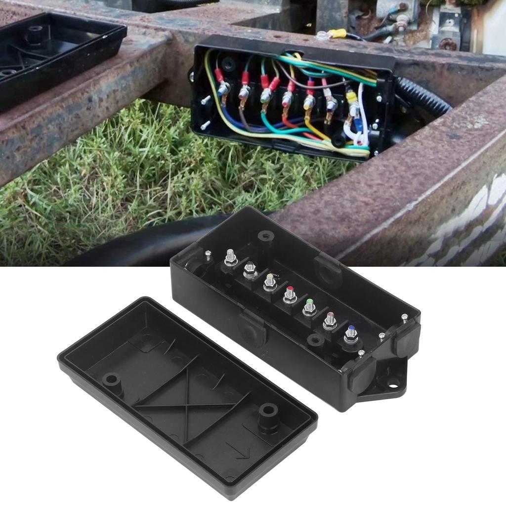Trailer Junction Box 7 Way ABS Terminal Connector Waterproof Distribution Block for Power