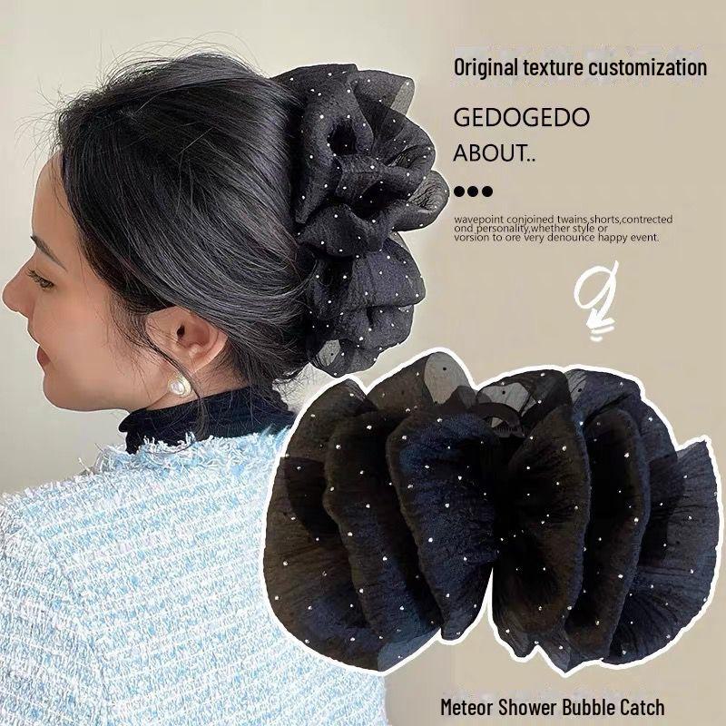 Luxusní seersuckerová mašle do vlasů pro ženy