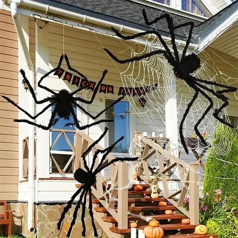 Large Black Spider for Halloween Bendable Legs Giant Spider Decoration,Professional Accessories,for Outdoor Yard,Scary Decor