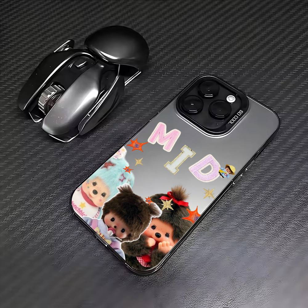 Lovely D-Doll M-Monchhichis   Phone Case For iPhone17,16,15,14,13,12,11 Plus,Pro Max Colored Silver Plated Inside Cover