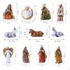 11 Pieces Nativity Figurine Set Colorful Manger Ornaments Spiritual Christian Christmas Birth of