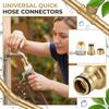 Brass Garden Hose Quick Connector Set with Stainless Steel Clamp Durable Threaded Fittings for Easy Water Hose Attachment and Detachment