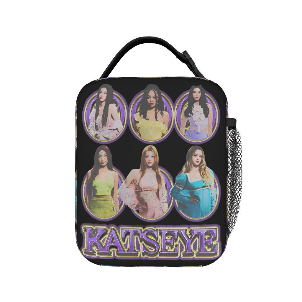 Korea Kpop K-Katseye Lunch Bag For Unisex Graphic Lunch Box Cute Picnic Cooler Bag Convenient Waterproof Tote Food Bags