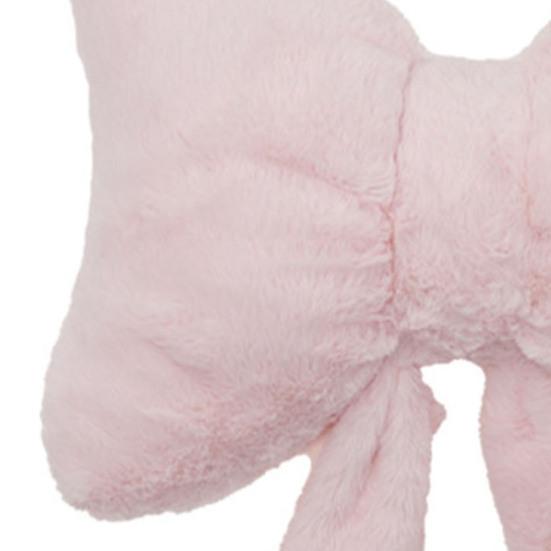 Plush Bow Car Headrest Pillow Lumbar Support Pillow Soft Comfortable Waist Pillow Elastic Bands Car Seat Back Cushion