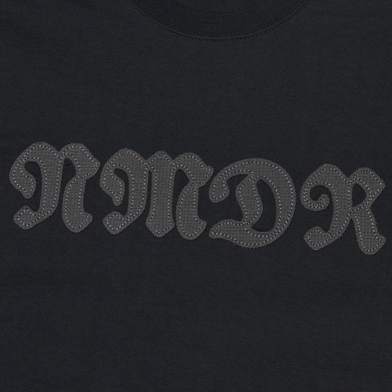Nomanual Waffle PaTched Crop T shirT   Black