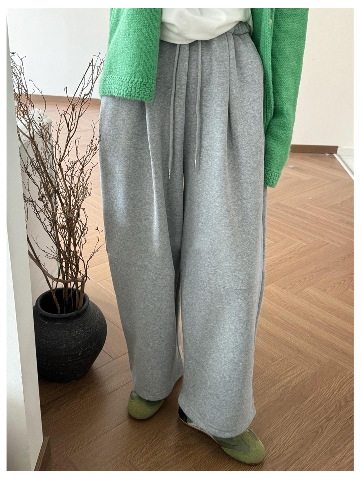 

Elastic Waist Fleece-Lined Maternity Wide-Leg Carrot Pants for Fall and Winter XL (67.5-75 kg)