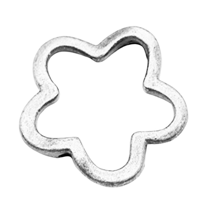 20pcs/lot Antique Silver Bronze Hollow Flower Beads Loose Bead Spacer Connectors DIY for Jewelry Making Bracelet