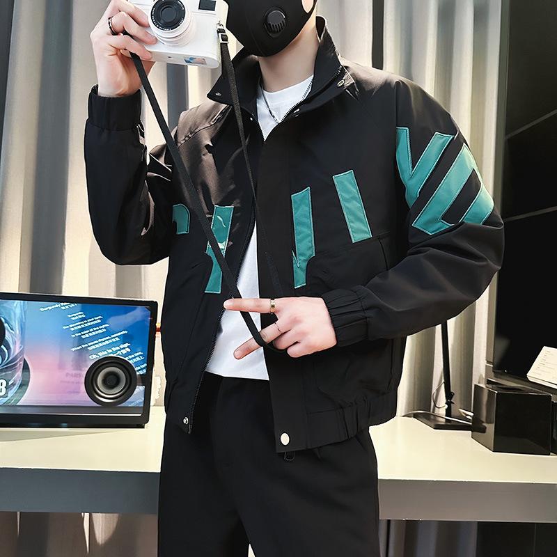 

2024 Men s High Street Fashion Jacket - Spring/Autumn Hong Kong, Japanese Harajuku & Korean Style Medium чорний