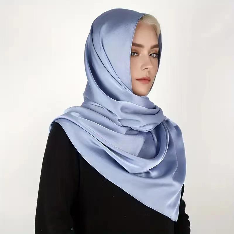 New solid colour anti-silk scarf spring and autumn sunscreen beach towel female silk scarf outside the air conditioning shawl