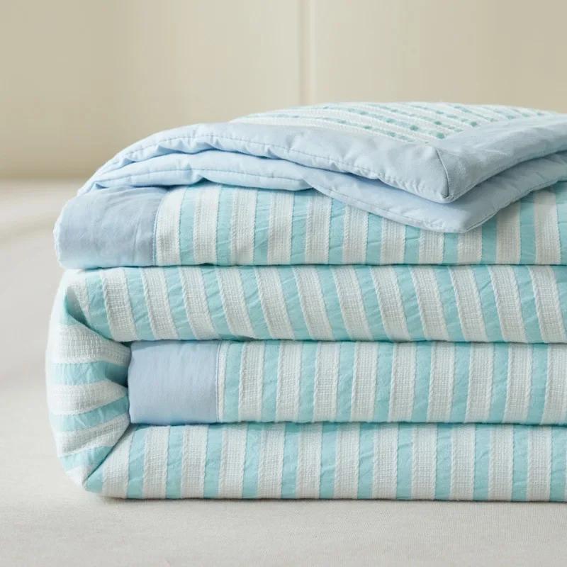 New High-End Jacquard Summer Quilt 100% Cotton Fabric Soya Fibre Filling Thin Comforter Soft Skin Fiendly Summer Blanket
