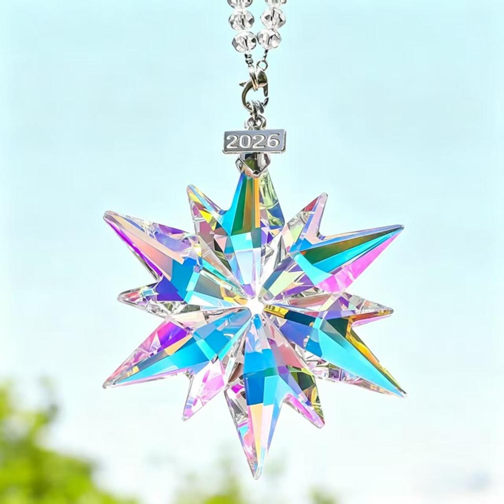 Goddess Style Crystal Snowflake Car Mirror Pendant - High-End Interior Ornament
